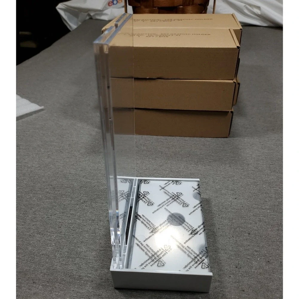 Six Acrylic Retail Sign Holders Table, Shelf Top Vertical Portrait 5